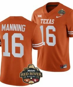 Texas Longhorns Arch Manning Jersey #16 2023 Allstate Red River Rivalry Orange Football