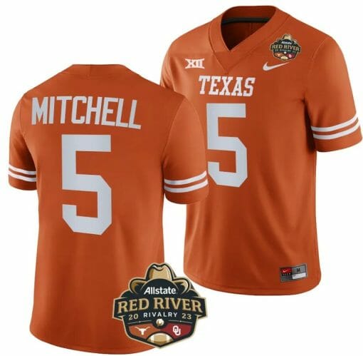 Texas Longhorns Adonai Mitchell Jersey #5 2023 Allstate Red River Rivalry Orange Football