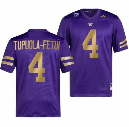 Washington Huskies Zion Tupuola Fetui Jersey #4 College Football Premier Purple