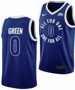 Xavier Musketeers Trey Green Jersey Basketball #0 All For One Blue