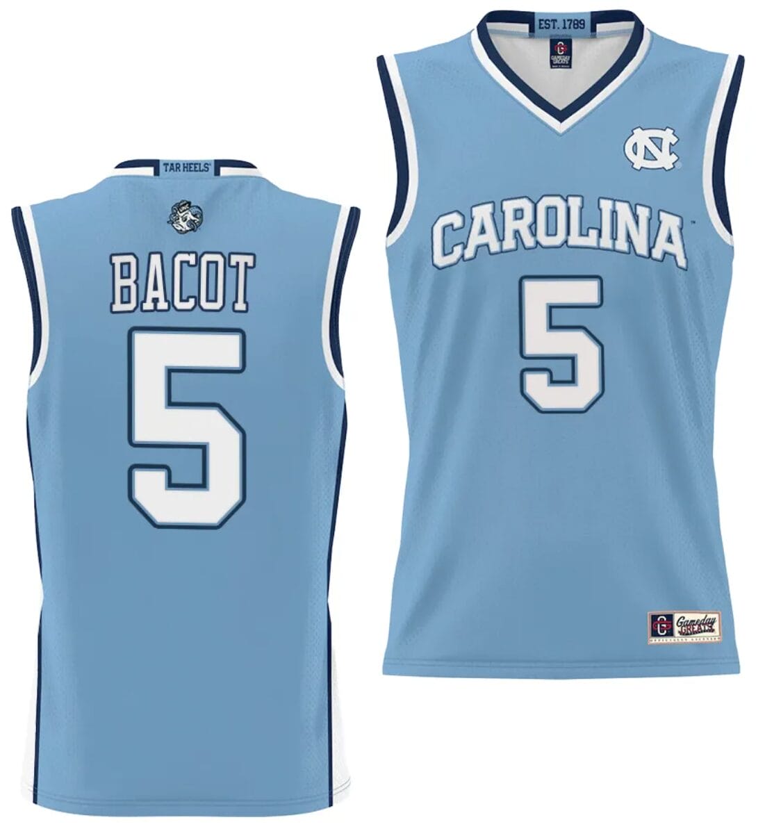 Armando Bacot Jersey #5 UNC Tar Heels College NIL Basketball Lightweight Blue