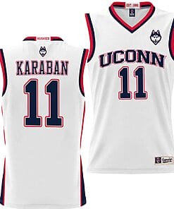 Alex Karaban Jersey #11 UConn Huskies NIL College Basketball Lightweight White