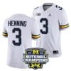 AJ Henning Jersey #3 Michigan Wolverines Football 2023 National Champions Patch White