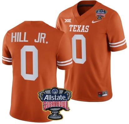 Anthony Hill Jr Jersey #0 Texas Longhorns Allstate Sugar Bowl Patch 2024 College Football Orange