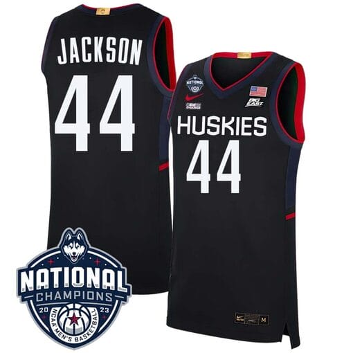 Andre Jackson Jersey #44 UConn Huskies 2023 National Champions College Basketball Black