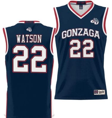 Anton Watson Jersey #22 Gonzaga Bulldogs NIL College Basketball Lightweight Black
