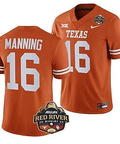 Arch Manning Jersey #16 Texas Longhorn Allstate Red River Vivalry Patch College Football Orange