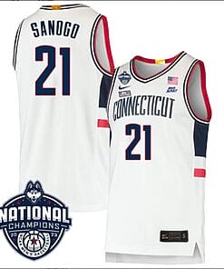 Adama Sanogo Jersey #21 UConn Huskies 2023 National Champions College Basketball White
