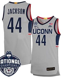 Andre Jackson Jersey #44 UConn Huskies 2023 National Champions College Basketball Gray