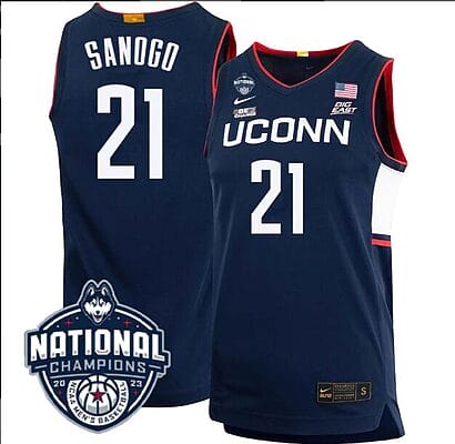 Adama Sanogo Jersey #21 UConn Huskies 2023 National Champions College Basketball Navy