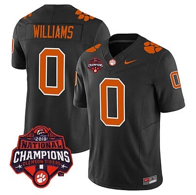 Antonio Williams Jersey #0 Clemson Tigers Vapor Limited Champions Patch College Football Stitched Black