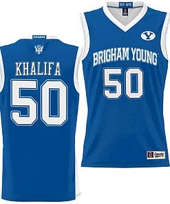 Aly Khalifa Jersey #50 BYU Cougars NIL College Basketball Jersey Lightweight Royal