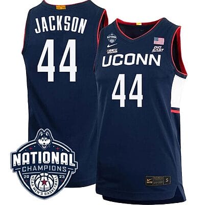 Andre Jackson Jersey #44 UConn Huskies 2023 National Champions College Basketball Navy