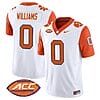 Antonio Williams Jersey #0 Clemson Tigers Vapor Limited Acc Patch College Football Stitched Orange Sleeves