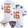 Arch Manning Jersey #16 Texas Longhorns Sugar Bowl Patch Vapor Football White