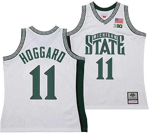 AJ Hoggard Jersey #11 Michigan State Spartans 125th Basketball Anniversary 1999 Throwback White