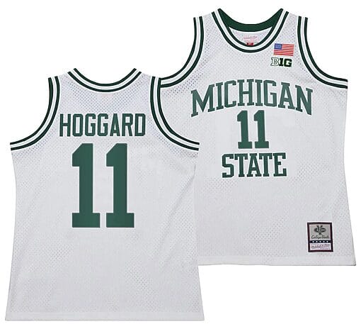 AJ Hoggard Jersey #11 Michigan State Spartans 125th Basketball Anniversary 1990 Throwback White