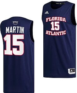 Alijah Martin Jersey #15 FAU Owls College Basketball Replica Navy