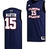 Alijah Martin Jersey #15 FAU Owls College Basketball Replica Navy