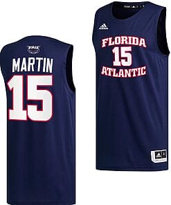 Alijah Martin Jersey #15 FAU Owls College Basketball Replica Navy