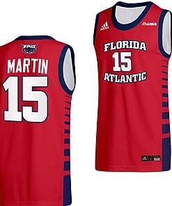 Alijah Martin Jersey #15 FAU Owls College Basketball Replica Red