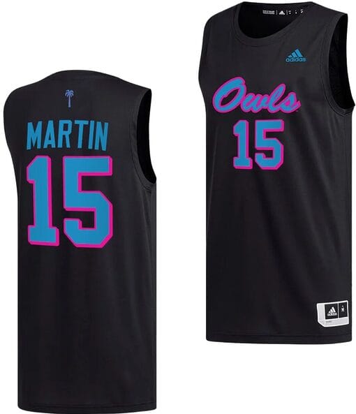 Alijah Martin Jersey #15 FAU Owls College Basketball Replica Uniform Black