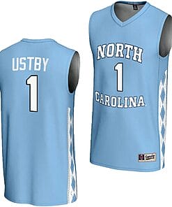 Alyssa Ustby Jersey #1 UNC Tar Heels Basketball Lightweight Blue