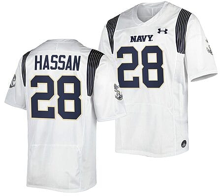 Amin Hassan Jersey #28 Navy Midshipmen Premier Replica College Football White