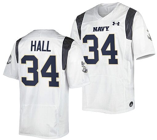 Anton Hall Jr Jersey #34 Navy Midshipmen Premier Replica College Football White