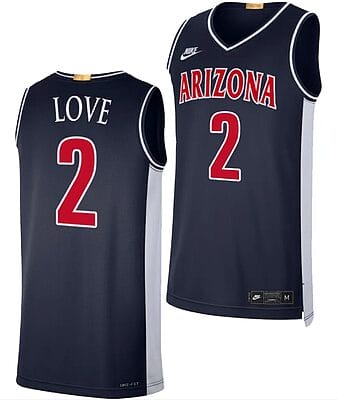 Arizona Wildcats Caleb Love Jersey #2 Limited Retro Basketball 2023-24 Navy