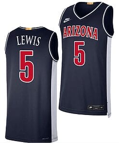 Arizona Wildcats KJ Lewis Jersey #5 Limited Retro Basketball 2023-24 Navy