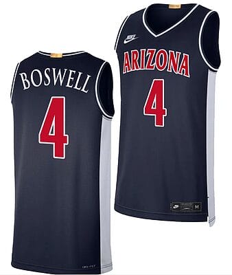 Arizona Wildcats Kylan Boswell Jersey #4 Limited Retro Basketball 2023-24 Navy
