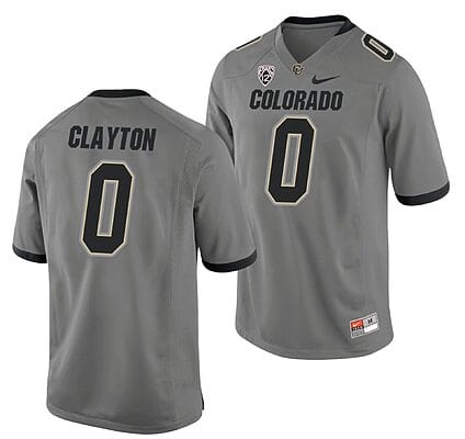 Ashaad Clayton Jersey #0 Colorado Buffaloes College Football Game Gray