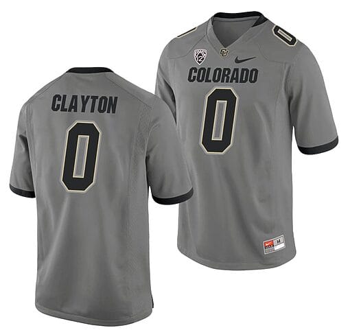 Ashaad Clayton Jersey #0 Colorado Buffaloes College Football Game Gray