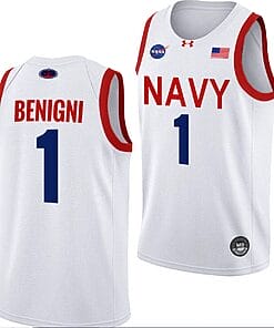 Austin Benigni Jersey #1 Navy Midshipmen NASA-Themed Basketball uniform 2023-24 White