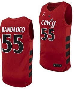 Aziz Bandaogo Jersey #55 Cincinnati Bearcats College Basketball Replica 2023-24 Red
