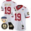 Brock Bowers Jersey #19 Georgia Bulldogs Vapor Limited Orange Bowl Patch White Gold Trim