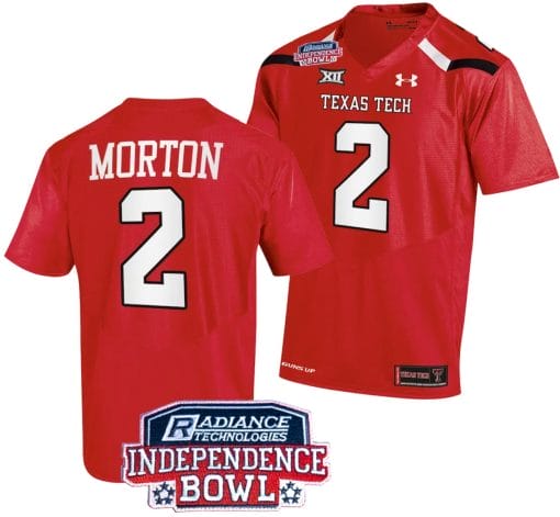 Behren Morton Jersey #2 Texas Tech Red Raiders Independence Bowl Patch Football 2023 Red