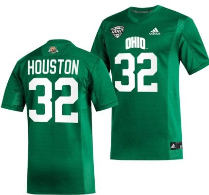 Bryce Houston Jersey #32 Ohio Bobcats College Football Uniform Green