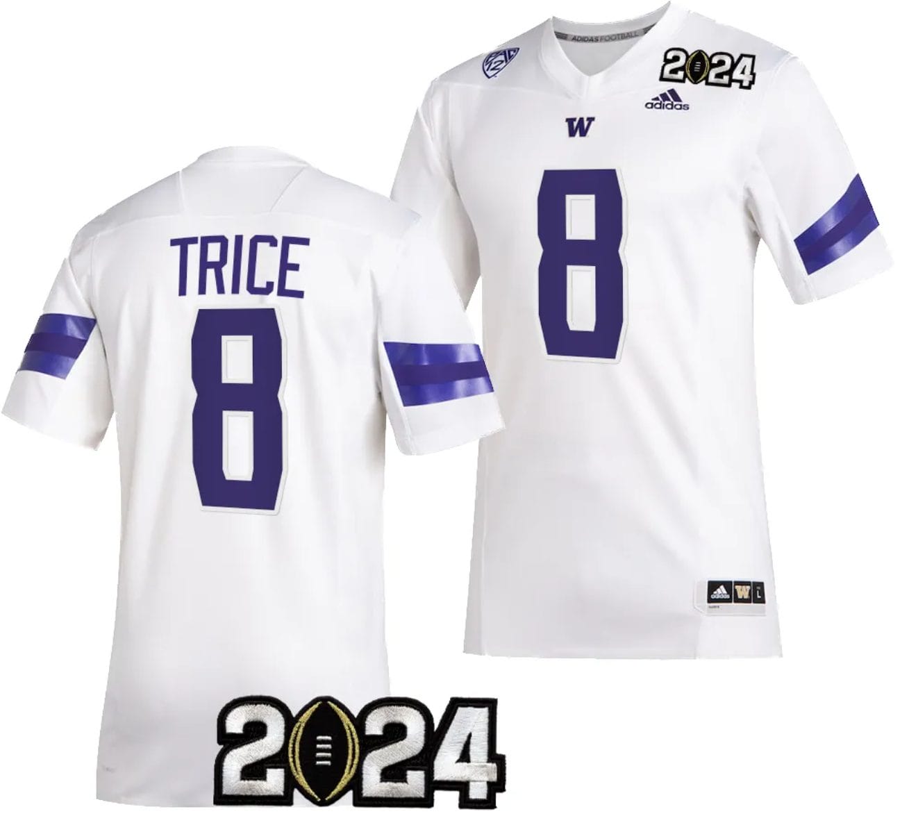 Bralen Trice Jersey #8 Washington Huskies 2024 College Football Playoff National Championship White