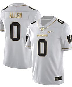 Braelon Allen Jersey #0 Wisconsin Badgers Gold Vapor College Football White Gold