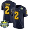 Blake Corum Jersey #9 Michigan Wolverines 2023 Big Ten Champions Patch Stitched Navy