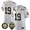 Brock Bowers Jersey #19 Georgia Bulldogs Football 2023 Champions and Vince Dooley Patch White Gold All Stitched