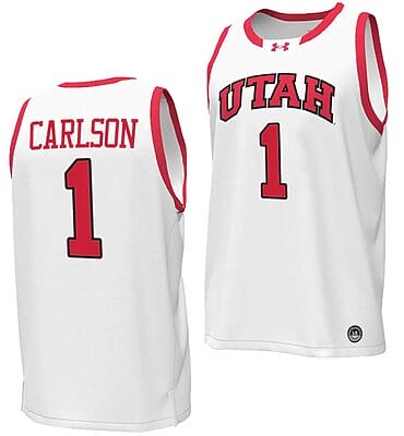 Ben Carlson Jersey #1 Utah Utes College Basketball 2023-24 Replica White