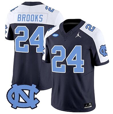 British Brooks Jersey #24 North Carolina Tar Heels Vapor Limited College Football Navy Alternate