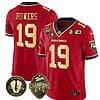 Brock Bowers Jersey #19 Georgia Bulldogs Football 2023 Champions and Vince Dooley Patch Red Gold All Stitched