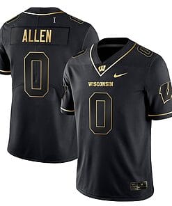 Braelon Allen Jersey #0 Wisconsin Badgers Gold Vapor College Football Black Gold