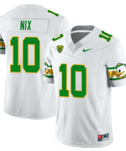 Bo Nix Jersey #10 Oregon Ducks ‘Mighty Oregon’ Throwback College Football Uniforms White