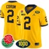 Blake Corum Jersey #2 Michigan Wolverines 1000 Wins & Rose Bowl Patch Special Yellow