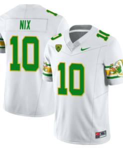 Bo Nix Jersey #10 Oregon Ducks ‘Mighty Oregon’ Throwback Football Uniforms White
